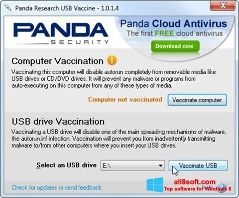 Ekraanipilt Panda USB Vaccine Windows 8