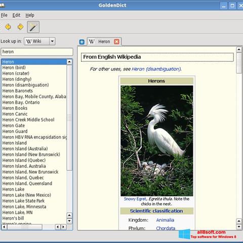 Ekraanipilt GoldenDict Windows 8