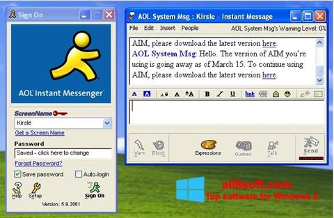Ekraanipilt AOL Instant Messenger Windows 8