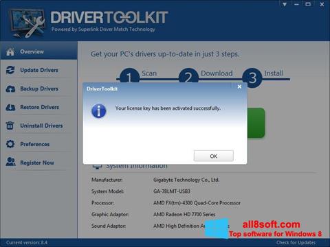 Ekraanipilt Driver Toolkit Windows 8
