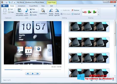 Ekraanipilt Windows Live Movie Maker Windows 8