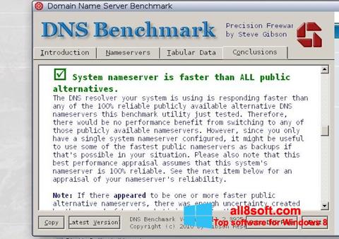Ekraanipilt DNS Benchmark Windows 8
