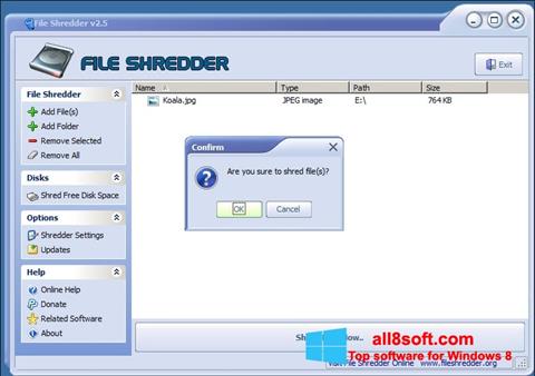 Ekraanipilt File Shredder Windows 8