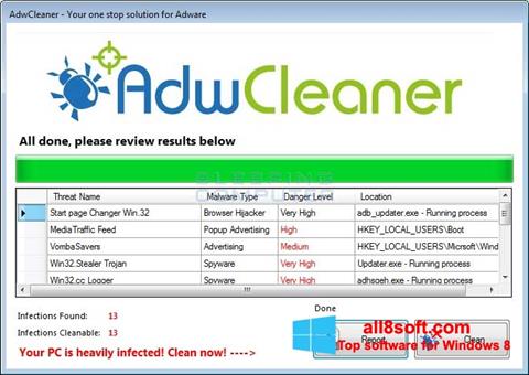 Ekraanipilt AdwCleaner Windows 8