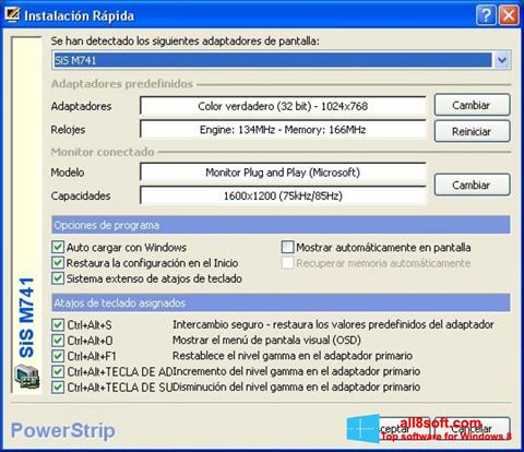 Ekraanipilt PowerStrip Windows 8