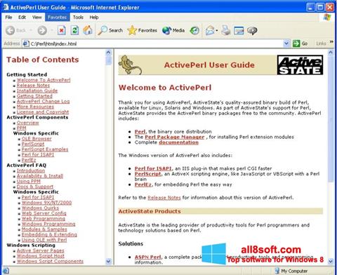 Ekraanipilt ActivePerl Windows 8