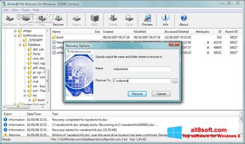 Ekraanipilt Active File Recovery Windows 8