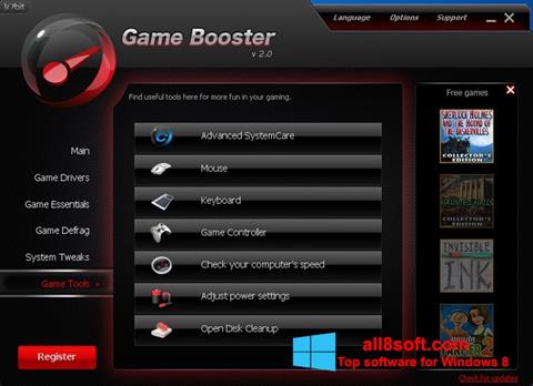 Ekraanipilt Game Booster Windows 8