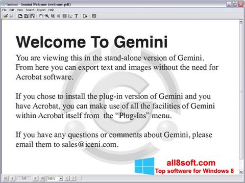 Ekraanipilt Gemini Windows 8