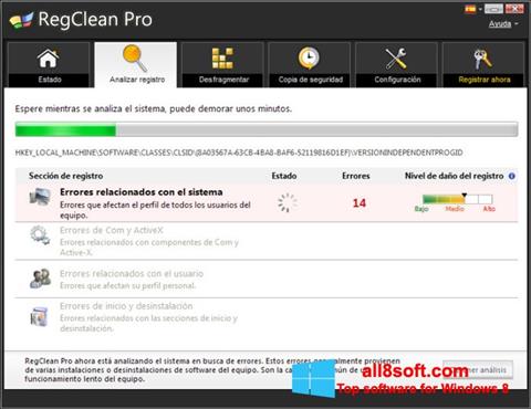 Ekraanipilt RegClean Pro Windows 8