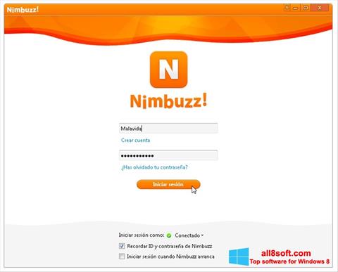 Ekraanipilt Nimbuzz Windows 8