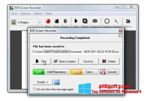 Ekraanipilt BSR Screen Recorder Windows 8