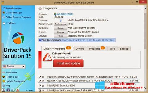 Ekraanipilt DriverPack Solution Online Windows 8