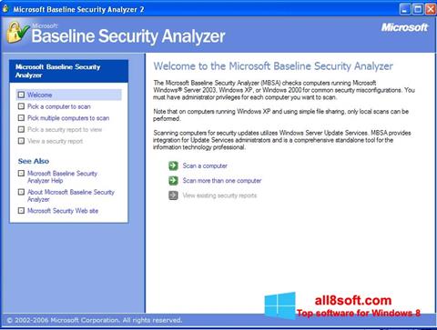 Ekraanipilt Microsoft Baseline Security Analyzer Windows 8