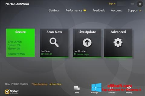 Ekraanipilt Norton AntiVirus Windows 8