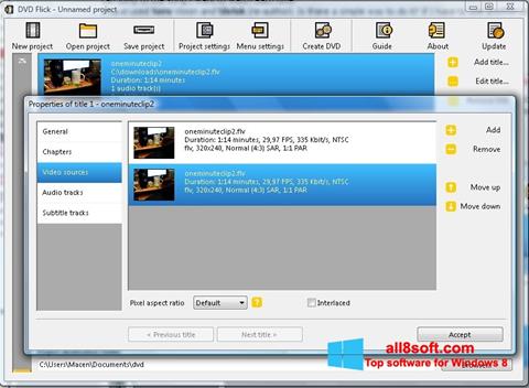 Ekraanipilt DVD Flick Windows 8