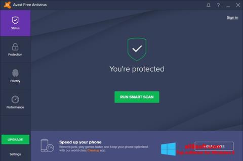 Ekraanipilt Avast Free Antivirus Windows 8