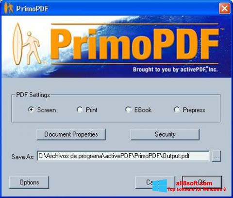Ekraanipilt PrimoPDF Windows 8