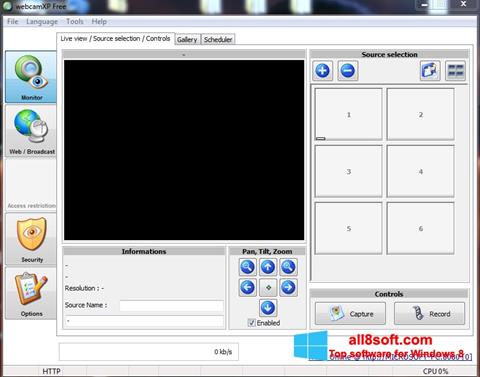 Ekraanipilt webcamXP Windows 8
