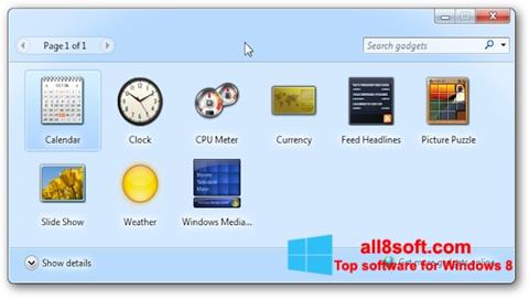 Ekraanipilt 8GadgetPack Windows 8