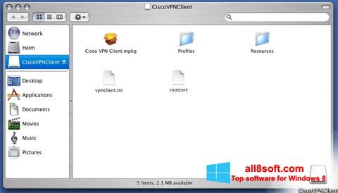 Ekraanipilt Cisco VPN Client Windows 8