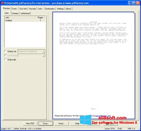 Ekraanipilt pdfFactory Pro Windows 8