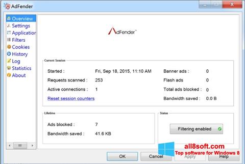 Ekraanipilt AdFender Windows 8