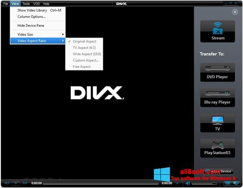 Ekraanipilt DivX Player Windows 8