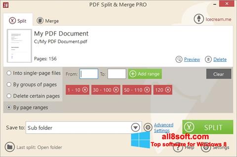 Ekraanipilt PDF Split and Merge Windows 8