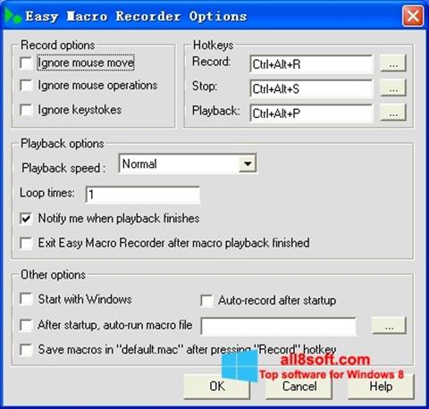 Ekraanipilt Easy Macro Recorder Windows 8
