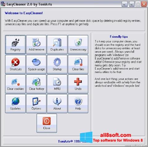 Ekraanipilt EasyCleaner Windows 8