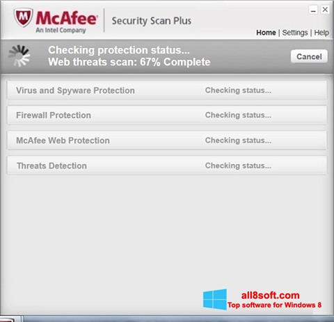 Ekraanipilt McAfee Security Scan Plus Windows 8