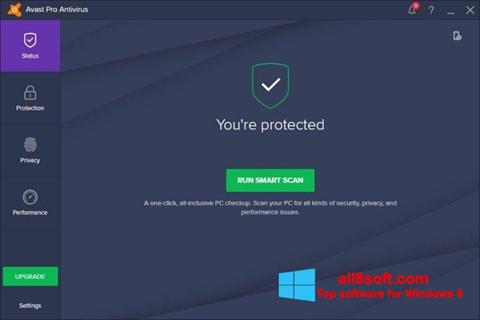 Ekraanipilt Avast! Pro Antivirus Windows 8