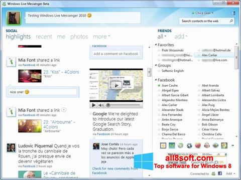 Ekraanipilt Windows Live Messenger Windows 8