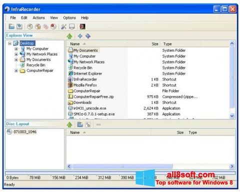 Ekraanipilt InfraRecorder Windows 8