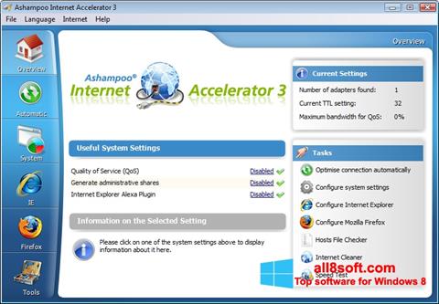 Ekraanipilt Ashampoo Internet Accelerator Windows 8