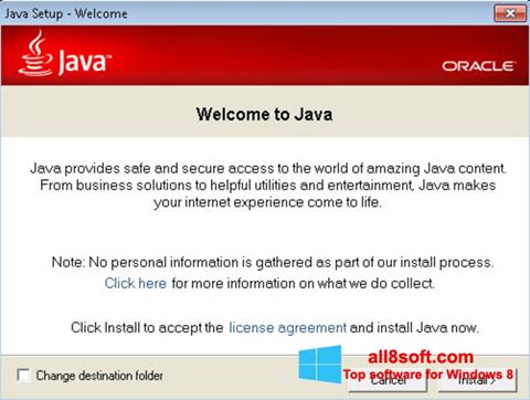 Ekraanipilt Java Runtime Environment Windows 8
