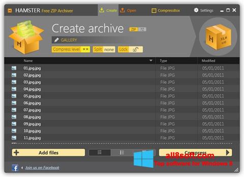Ekraanipilt Hamster Free ZIP Archiver Windows 8