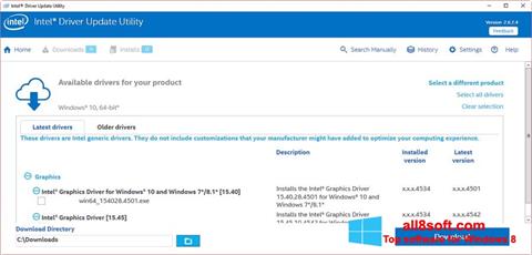 Ekraanipilt Intel Driver Update Utility Windows 8