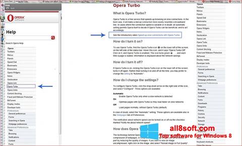 Ekraanipilt Opera Turbo Windows 8