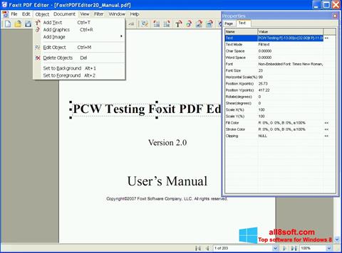 Ekraanipilt Foxit PDF Editor Windows 8
